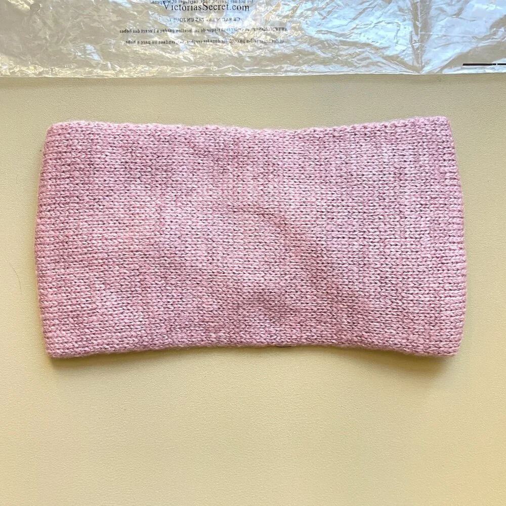 New Victoria's Secret Headband Winter Angel Sparkle Snowflake Ear Warmer Pink